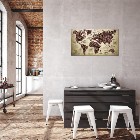 Wandbilder Wohnzimmer XXL Küche Kaffee Moderne Bilder Weltkarte